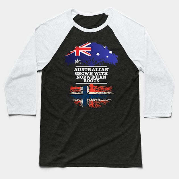 Australian Grown With Norwegian Roots - Gift for Norwegian With Roots From Norway Baseball T-Shirt by Country Flags